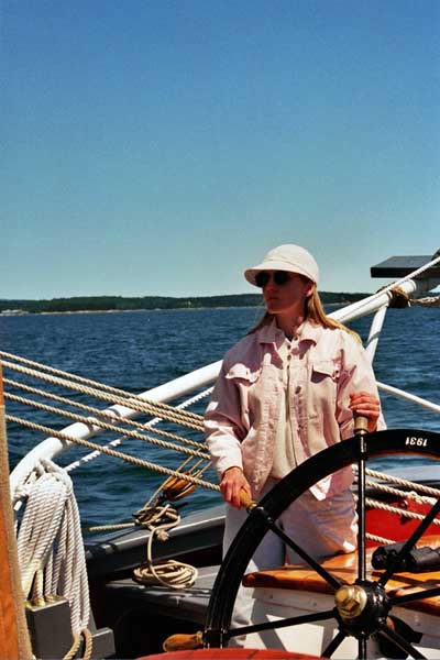 Author Sailing Timberwind off coast of Maine